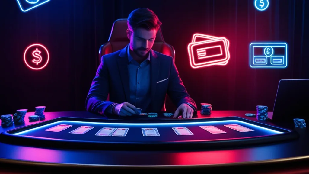 Casino cashier screen showing deposit methods and payment options